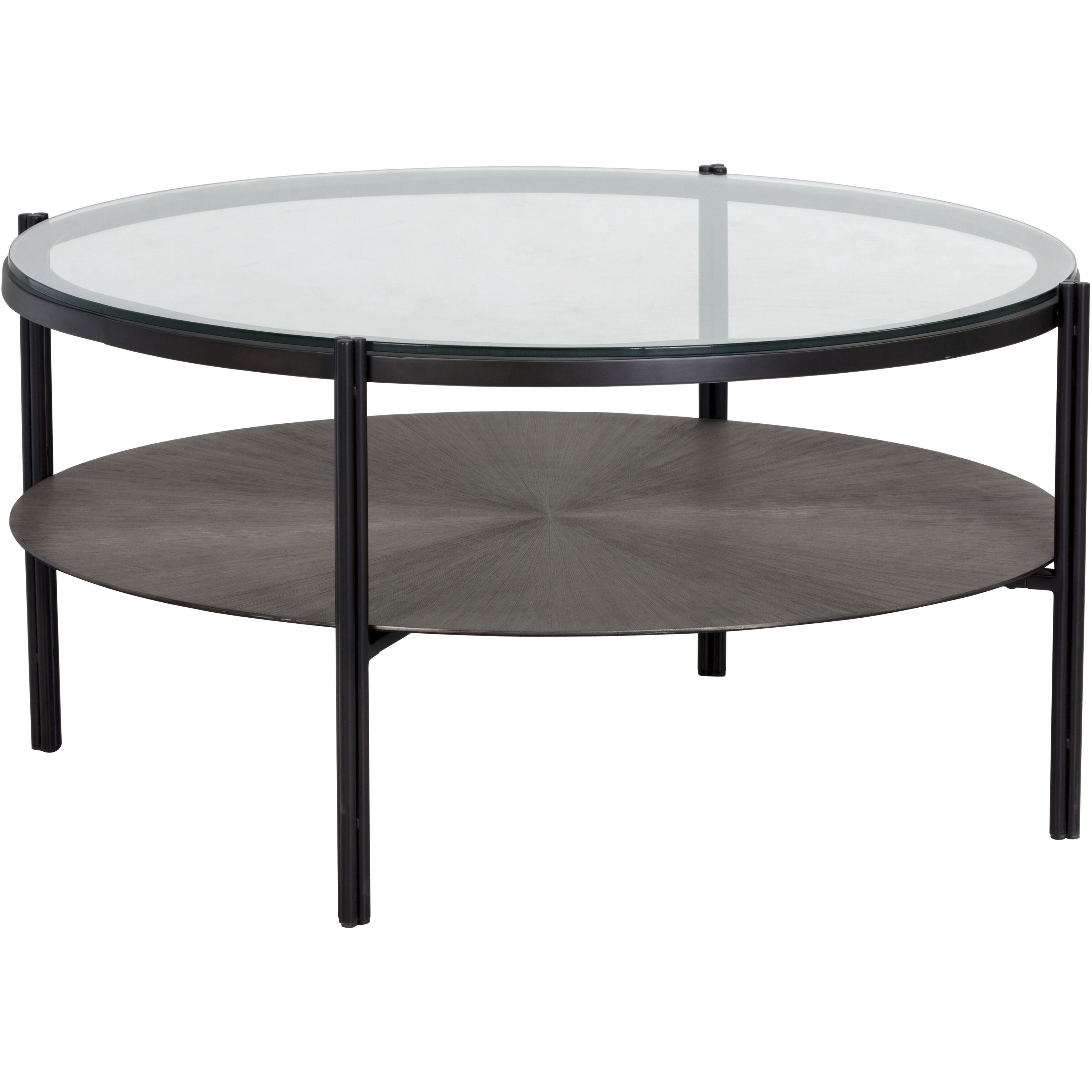 Terry 35.5 X 17.5 inch Gunmetal / Black Coffee Table